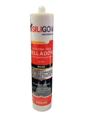 SILIGOM SILICONA 100% ROJO ALTA TEMPERATURA 280ml OFERTA 5%      