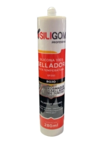 SILIGOM SILICONA 100% ROJO ALTA TEMPERATURA 280ml OFERTA 5%      