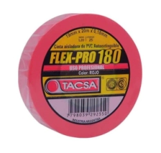 TACSA CINTA aisladora FLEX PRO Rojo 19mmx10mts OFERTA 15%      