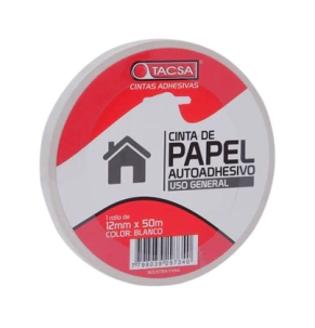 TACSA CINTA de PAPEL Blanca uso gral.12mmx50m(72) OFERTA 10%      