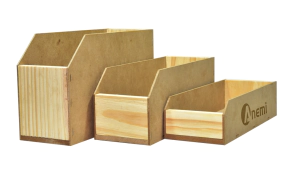 Caja organizadora p/estante N3 27x10x17 C/Division        